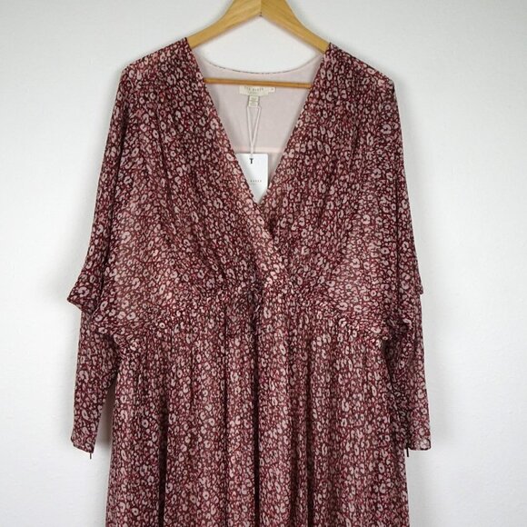 Ted Baker Vallyy Midi Dress Size 8 Ted Size 3 Animal Print Flowy Boho Peasant - Picture 5 of 14